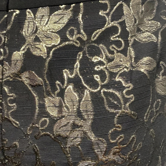 Lafayette 148 Black Gold Floral Sheath Dress Sleeveless - Picture 6 of 9